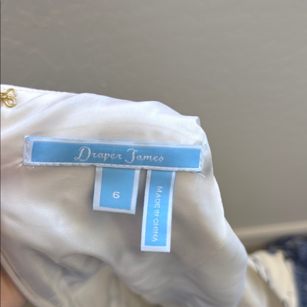 Draper James White and Blue Sleeveless V-Neck Sundress - Picture 5 of 5